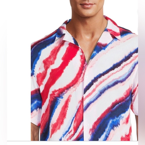 Men’s lightweight Resort vacation patriotic Americana button down shirt size 2XL - Picture 5 of 5